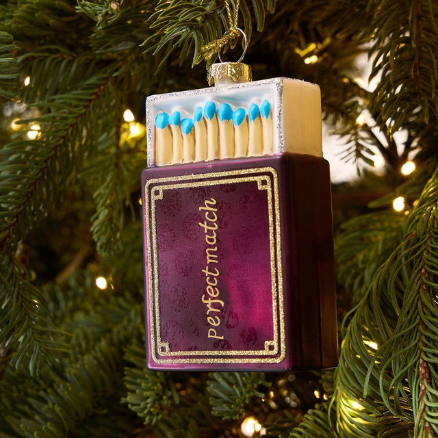 Cheeky Matchbook Ornament Maroon