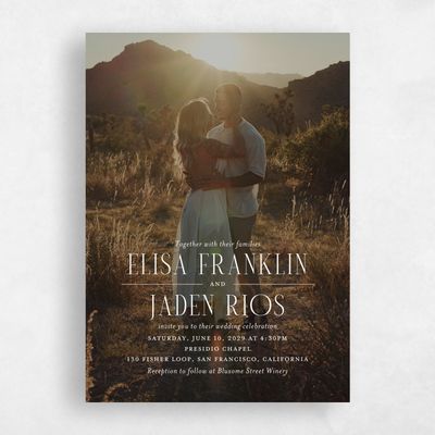 White Wedding Invitation - Cole Portrait