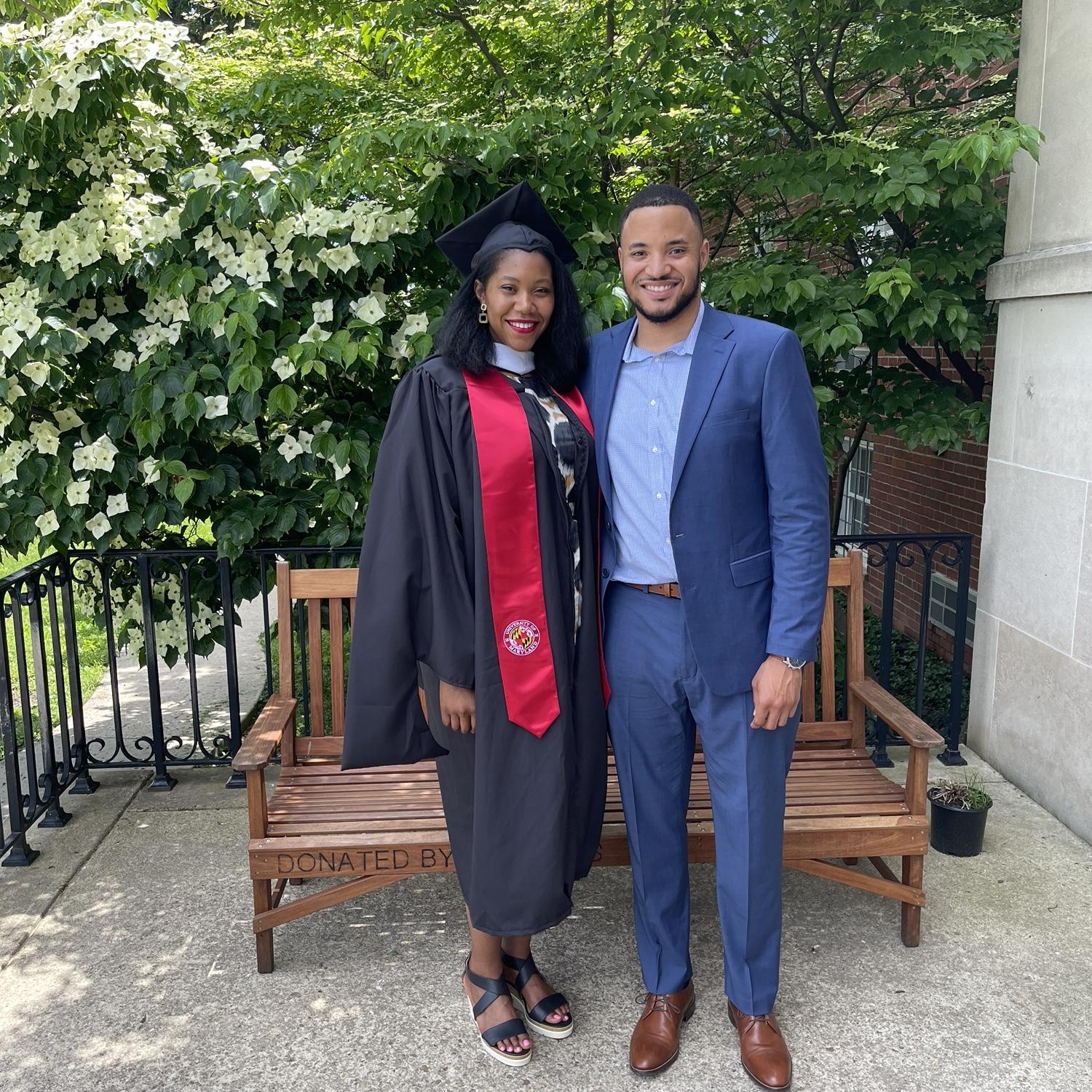 Sarah celebrating her SECOND Master's degree in pursuit of her PhD.