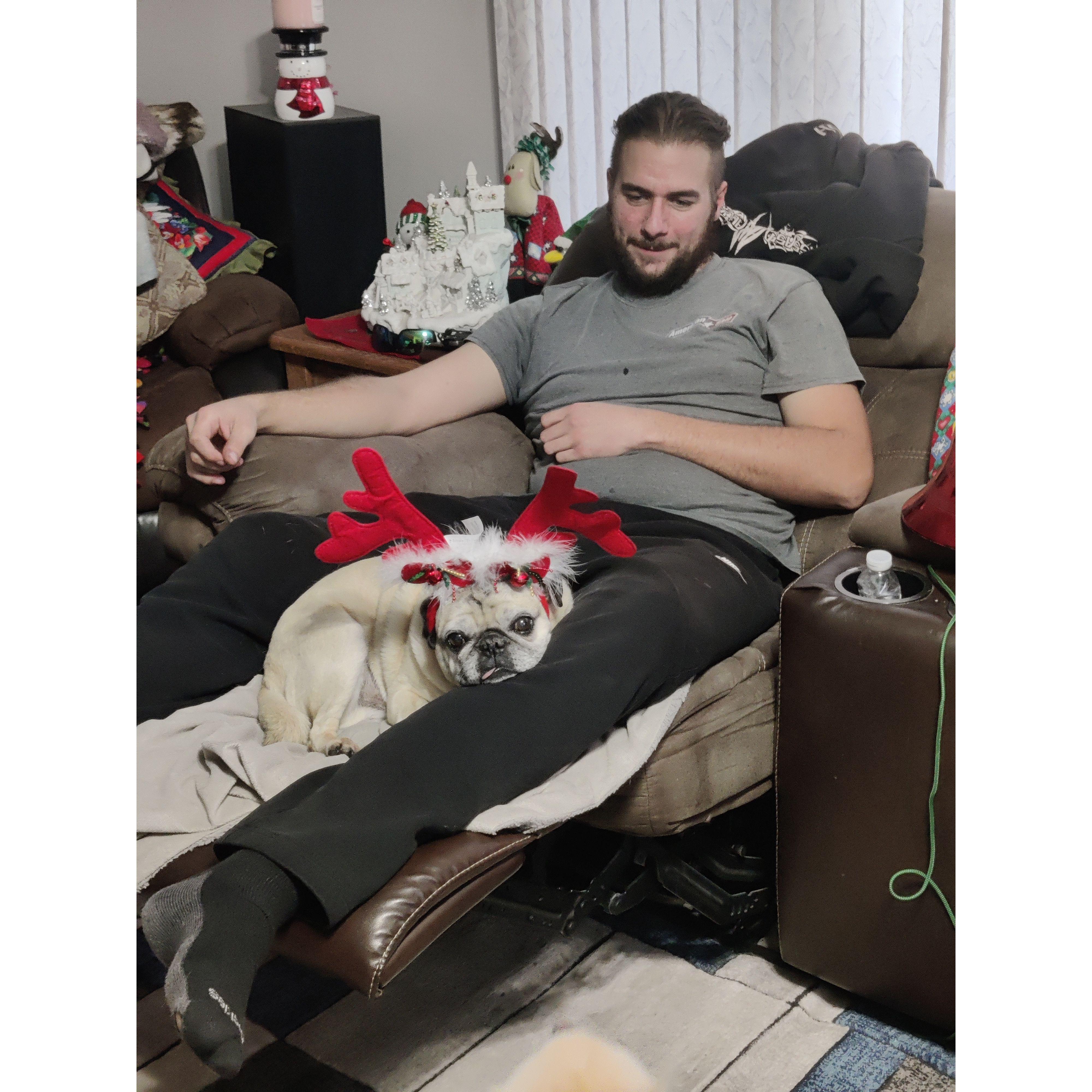 Dave with our very own reindeer