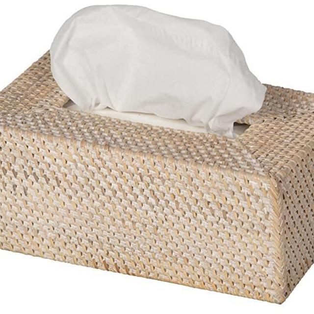 Kouboo Loma Rectangular Rattan Tissue Box Cover (Latte)