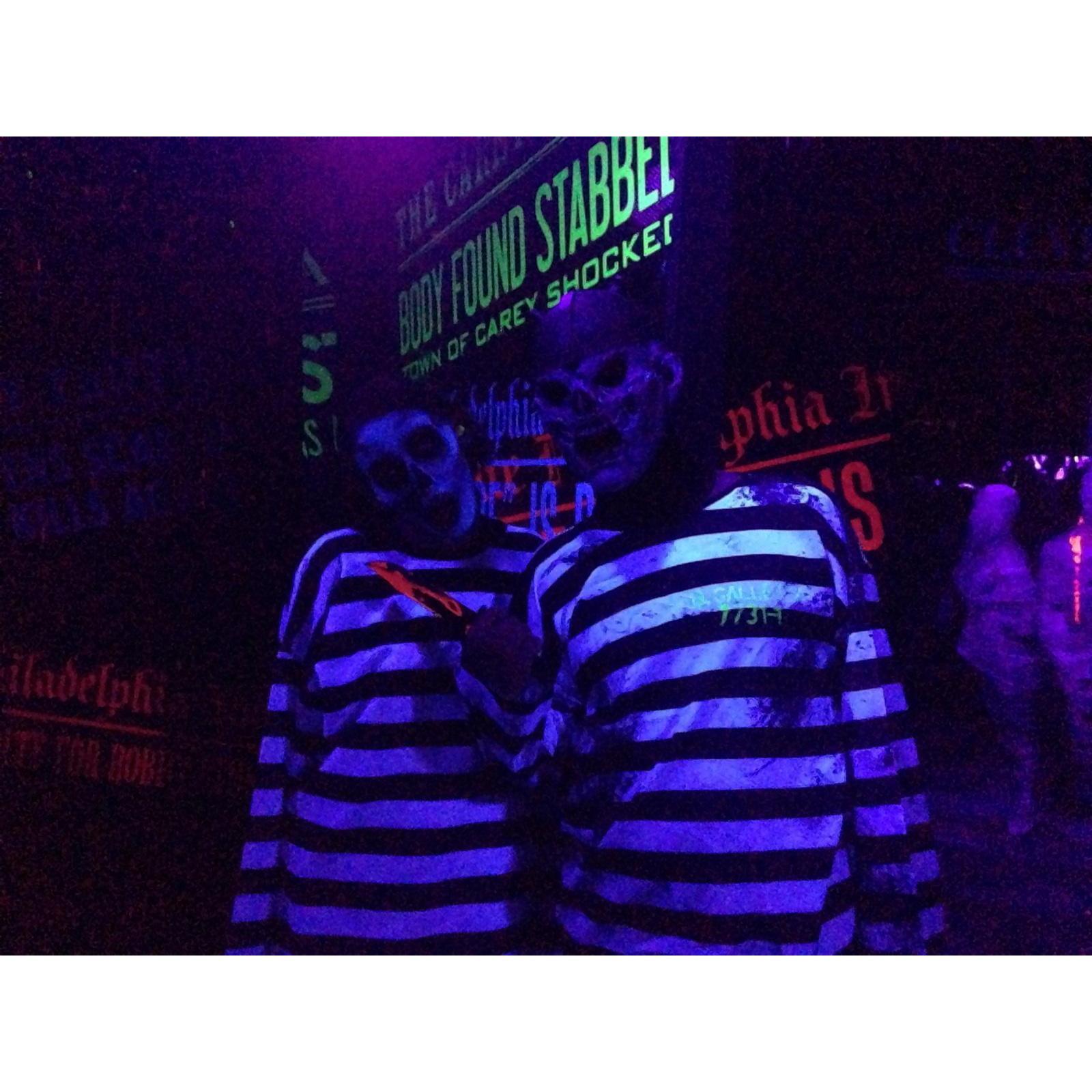 Our first photo! Taken at Halloween Horror Nights 2013