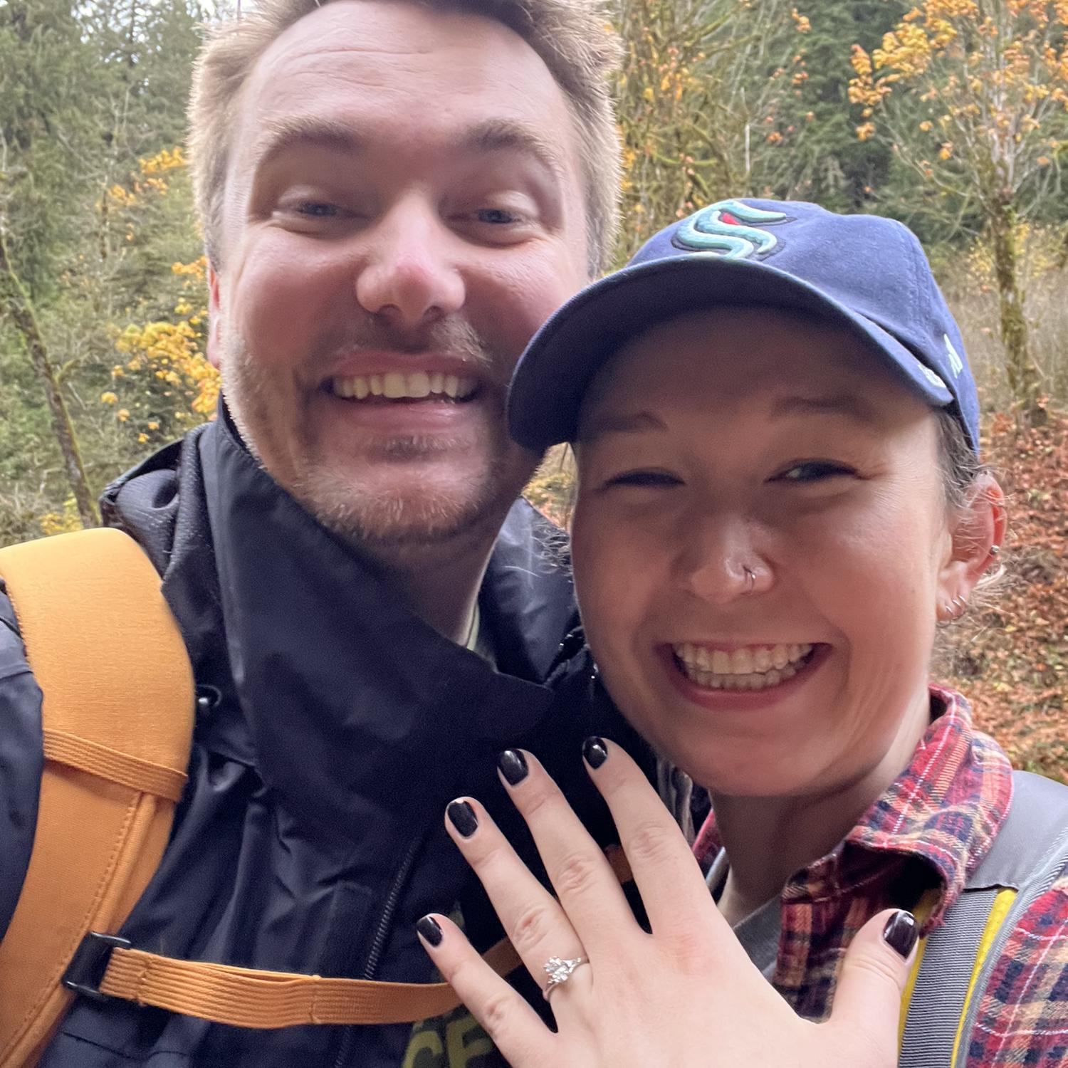 First selfie after we got engaged!