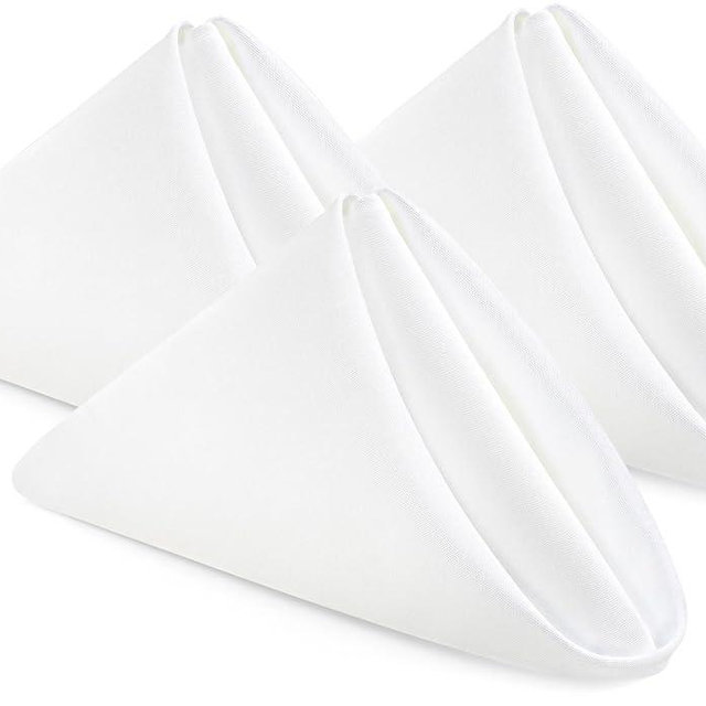 Utopia Home White Cloth Napkins (12 Pack, 20x20 Inches), Ideal Dinner Napkins for Party, Wedding and Lunch/Dinner