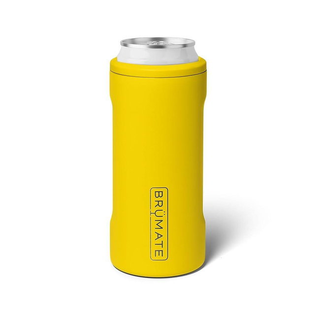 BrüMate Hopsulator Slim Can Cooler Insulated for 12oz Slim Cans | Skinny Can Insulated Stainless Steel Drink Holder for Hard Seltzer, Beer, Soda, and Energy Drinks (Pineapple)