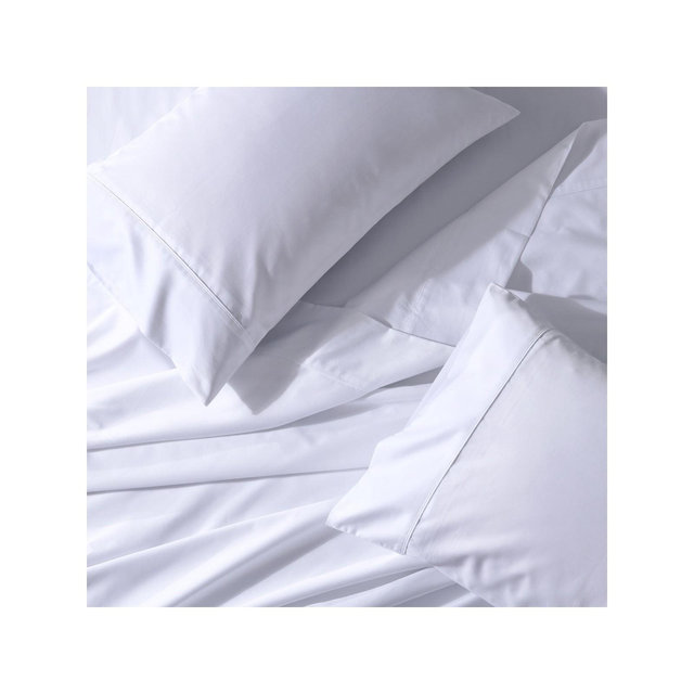 Cool & Crisp Percale Cotton Sheet Set - USA White Queen