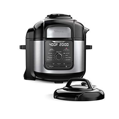 Ninja FD401 Foodi 8-qt. 9-in-1 Deluxe XL Cooker & Air Fryer-Stainless Steel Pressure Cooker, 8-Quart