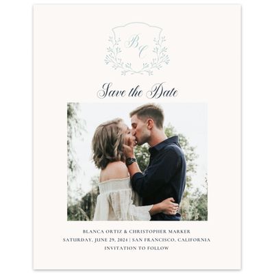 Teal, Blue Wedding Digital Save the Date - Estera Photo
