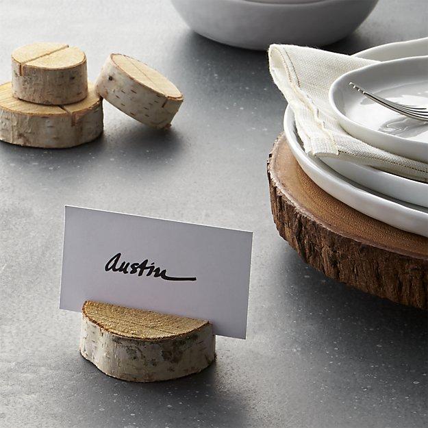 Stump Wood Place Card Holder - www.crateandbarrel.com