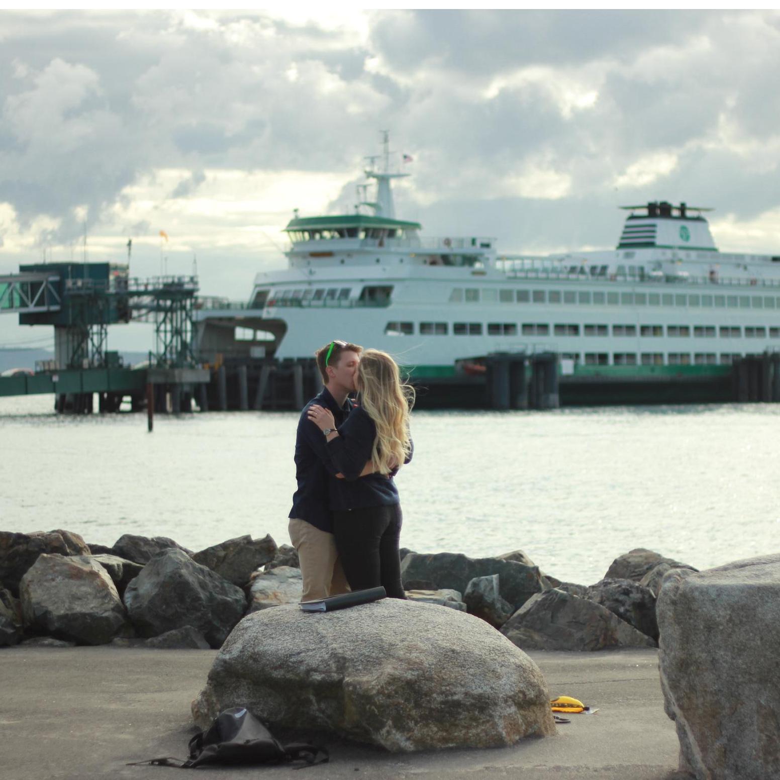 The proposal! Nate proposed to Taylor at the same site as their first date, Edmonds Beach.