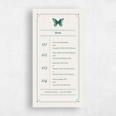 Emerald, Green Wedding Menu - Chetumal
