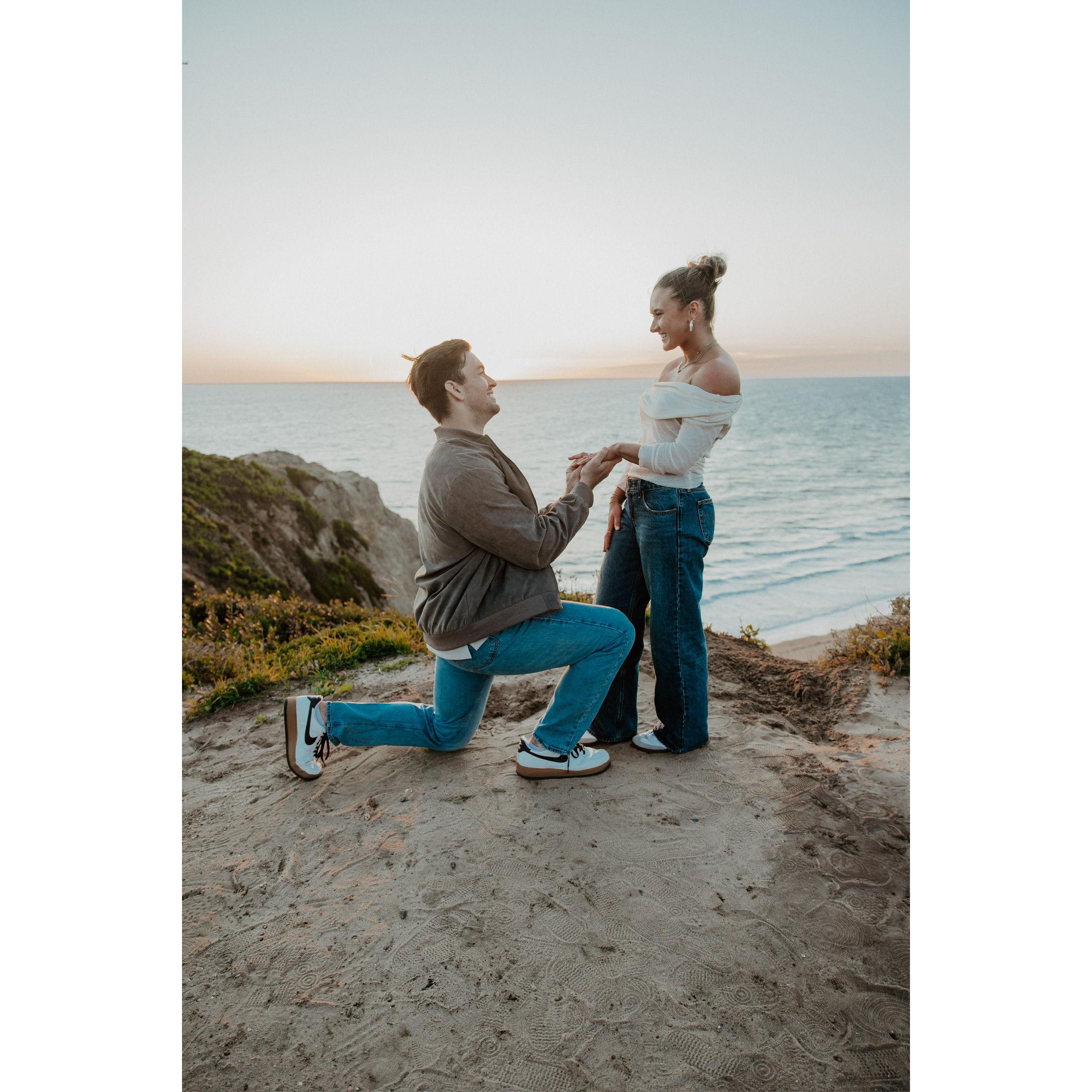 Kyle proposed at Point Dume in Malibu, California
