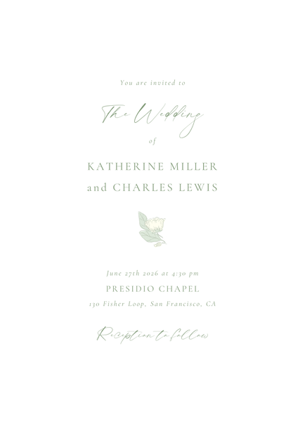 Bennett Classic | Bright Sage | Zola Wedding Invitations