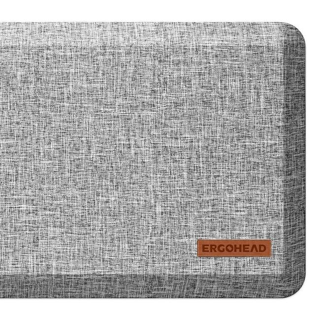 Ergohead Anti Slip 7/8 inchs Anti Fatigue Kitchen Floor Mat, Ergonomic Comfort Standing Mat, Waterproof Kitchen Runner for Home, Kitchen, Office, Laundry, Garage (Light Gray, 17.3" x 39" -0.87")