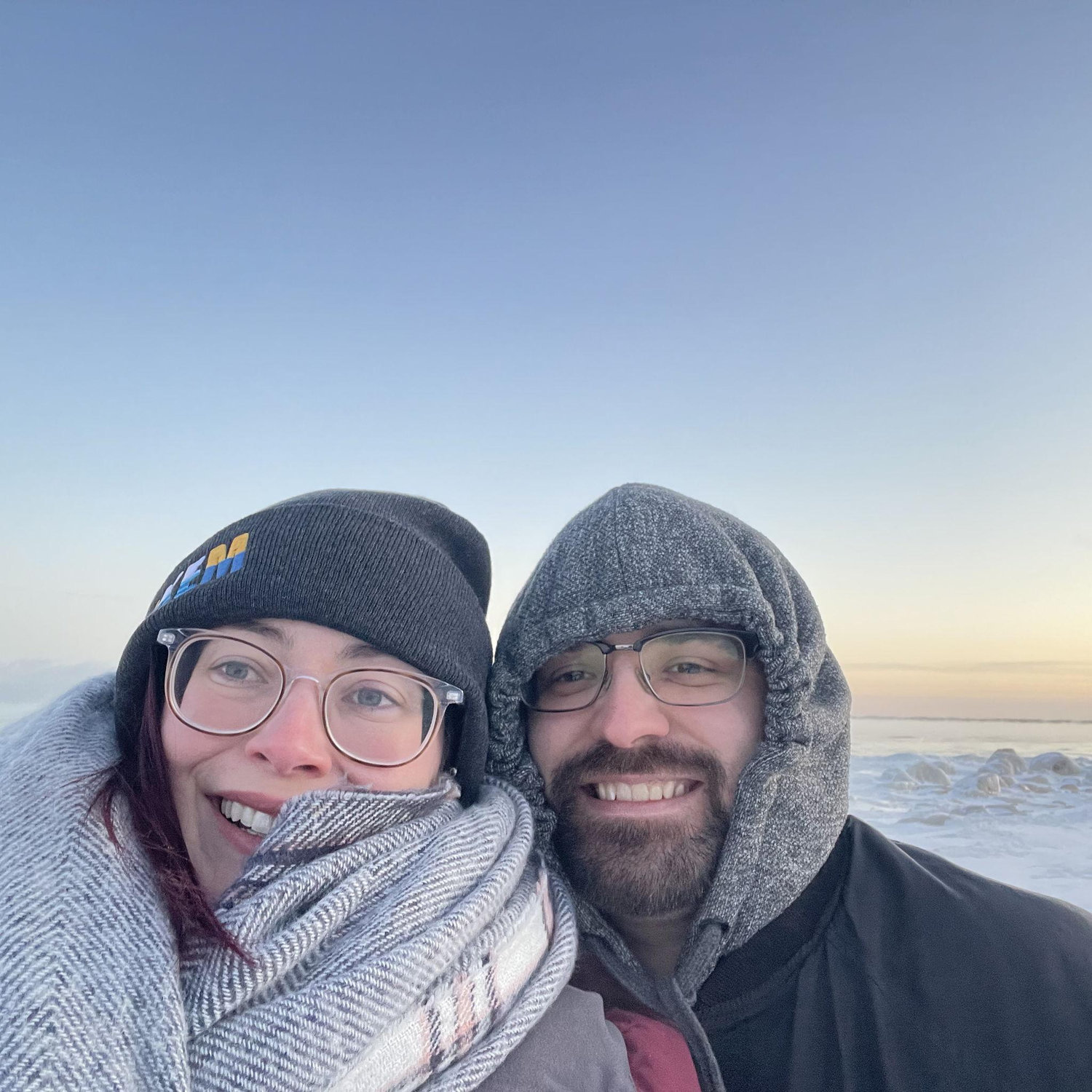 A freezing walk along Lake Michigan in sub zero weather