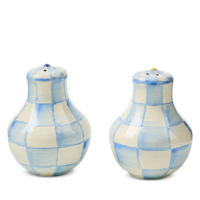 MacKenzie-Childs Sky Check Salt and Pepper Shakers