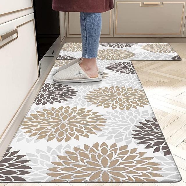 Galmaxs7 Farmhouse Kitchen Rug Black Anti-Fatigue Kitchen Mat for