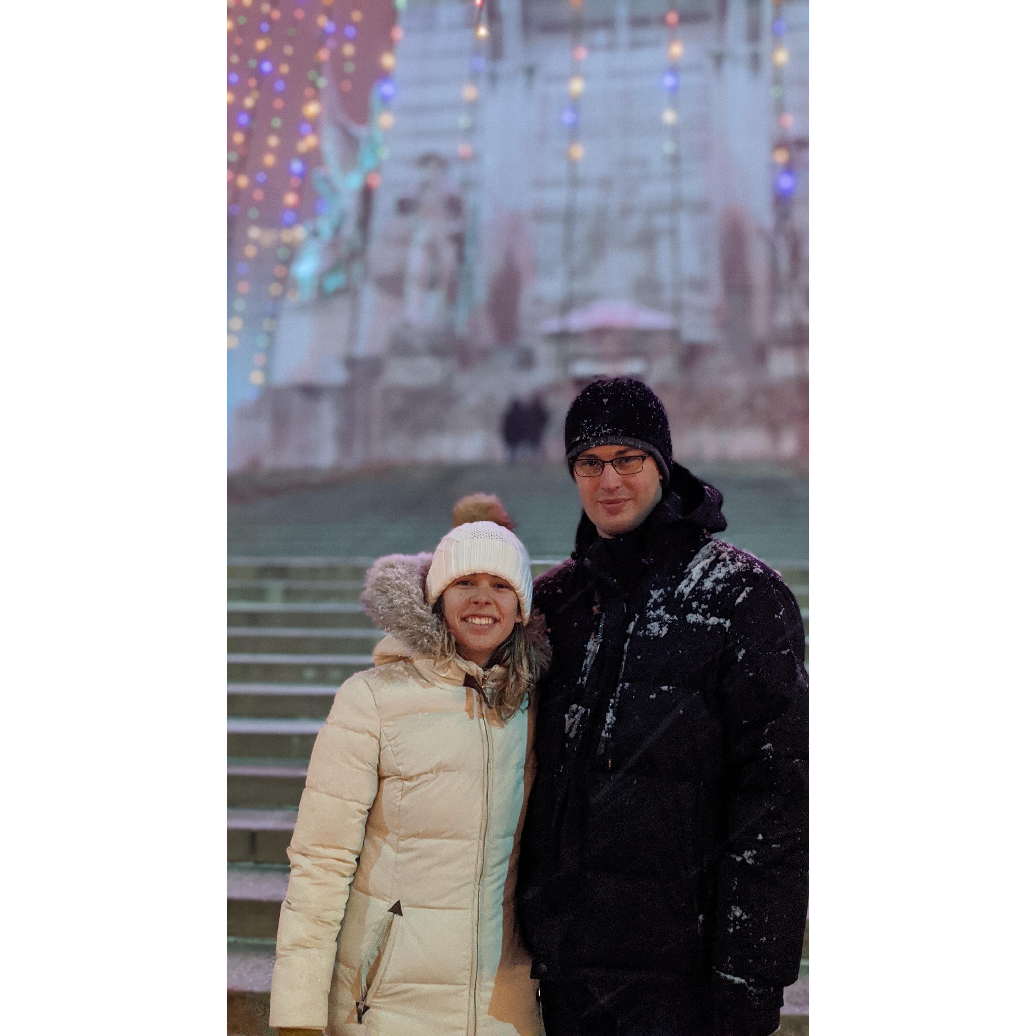 2019: A beautiful snowy walk to Monument Circle