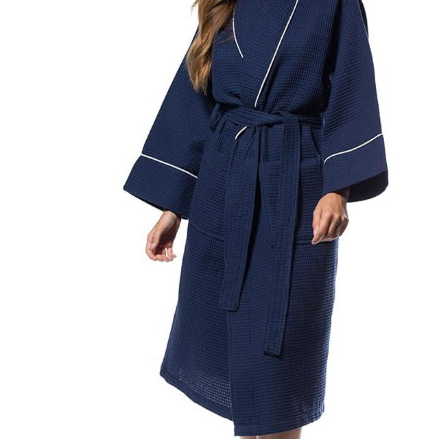 Turquaz Lightweight Full-Length Robes For Women Waffle Kimono Bathrobe - Soft, Fast-Drying, Long-Lasting Cotton Blend Unisex