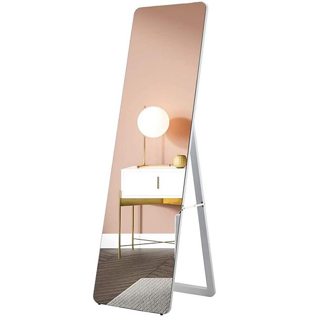 OUTDOOR DOIT 63" x 15" Full Length Body Mirror Hung on The Wall-Mounted Mirror or Standing Hanging Bedroom Mirror Floor Mirror Dressing Mirror (White)