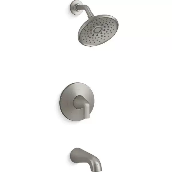 KOHLER Cursiva Tub and Shower Faucet Set in Brushed Nickel
