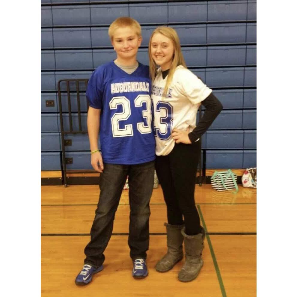 "Our first picture together-middle school 2014"