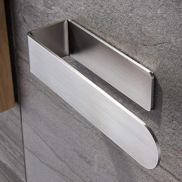 Taozun Hand Towel Holder/Hand Towel Ring - Self Adhesive Bathroom Towel Bar Stick on Wall, SUS 304 Stainless Steel Brushed
