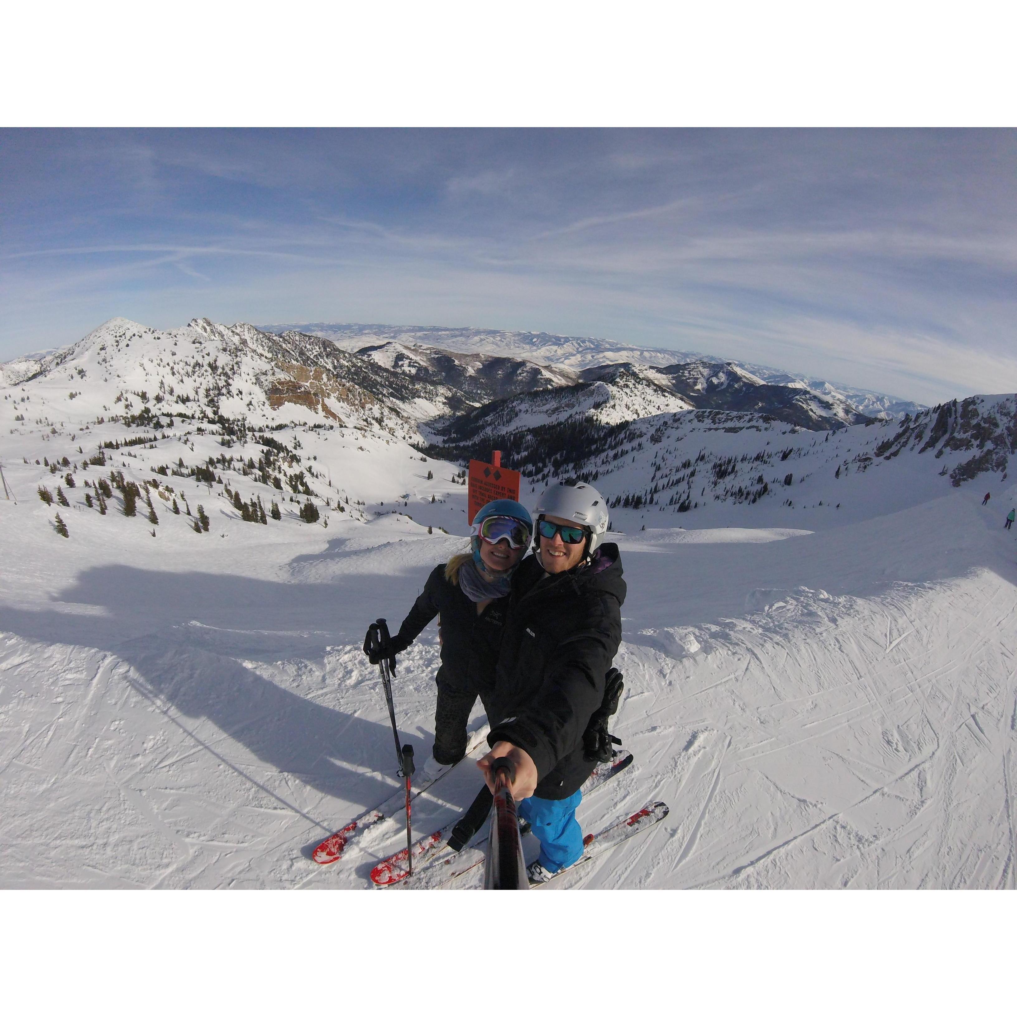 Skiing in Snowbird Mineral Basin!