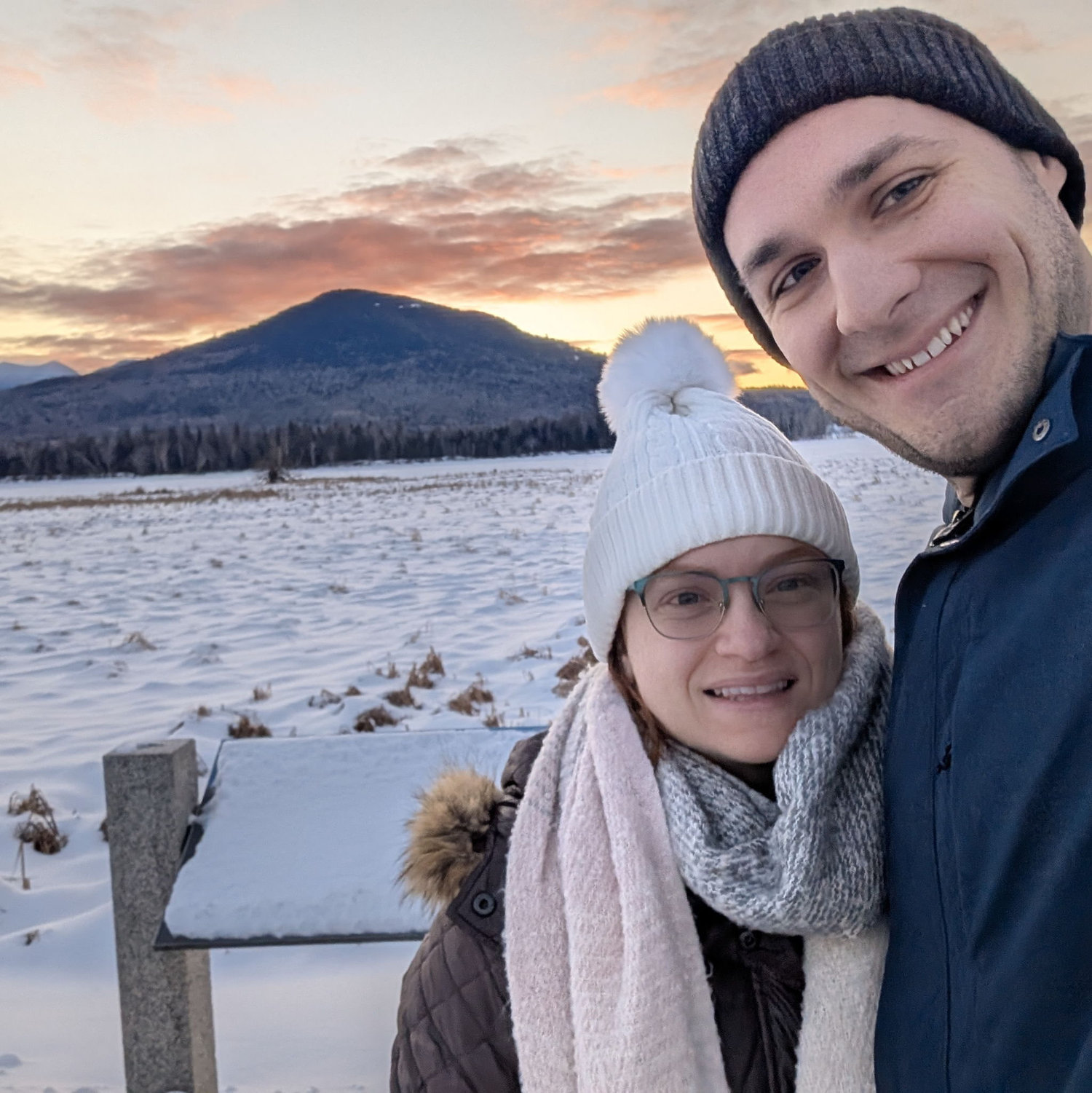Feb 2025: Chelsea's birthday sunrise from Sugarloaf, ME