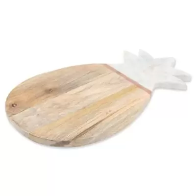 Thirstystone® 9-Inch x 15.5-Inch Wood/Marble Pineapple Serving Board