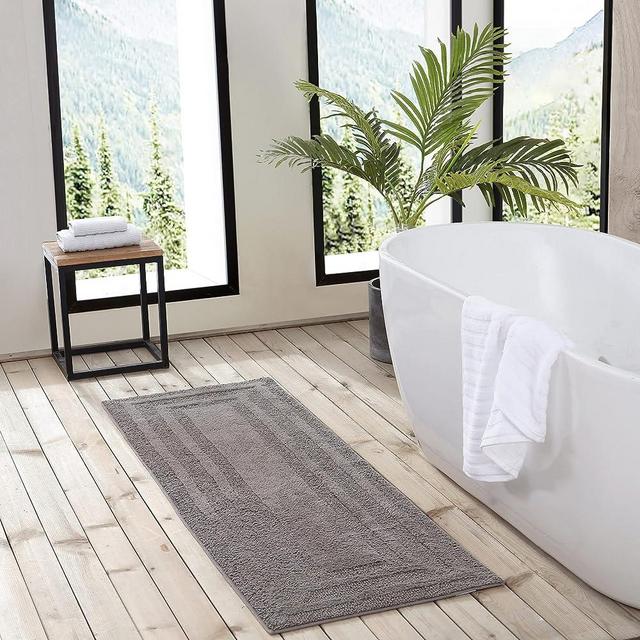 Eddie Bauer - Bathroom Rug Runner, Soft Tufted Cotton Bathroom Decor, Super Absorbent & Quick Dry (Logan Medium Brown, 60" x 22")