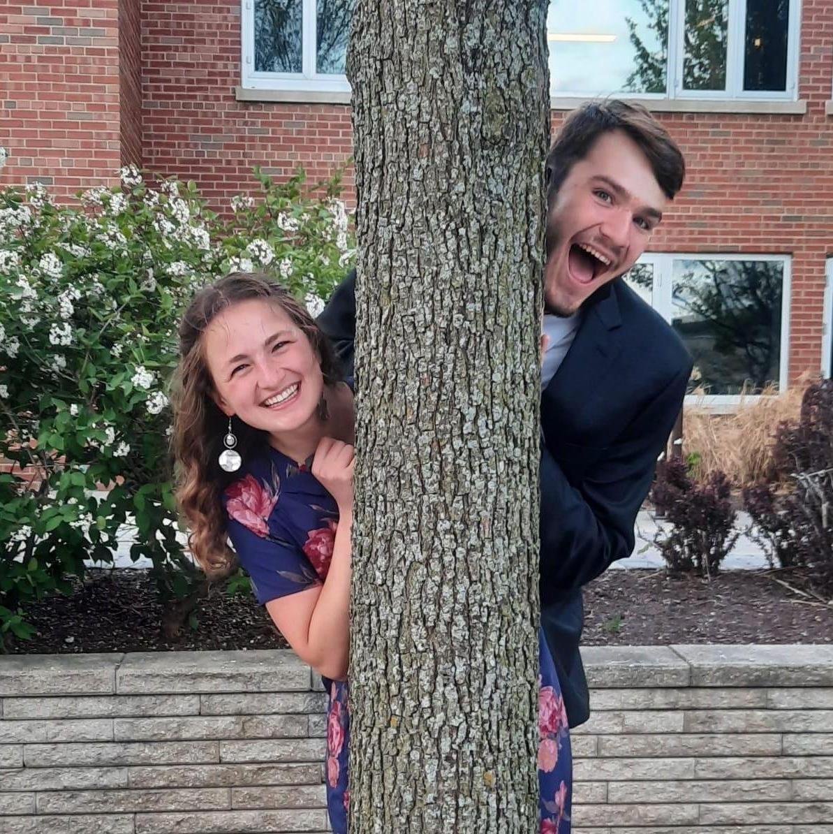 Sophie and two trees.