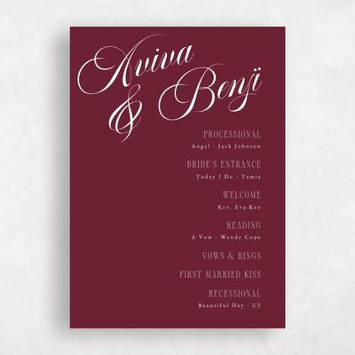 Multi-Colored Wedding Program - Lille