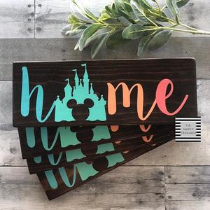 Disney inspired Home Sign, Disney Home Decor, Home Sweet Home, Office decor
