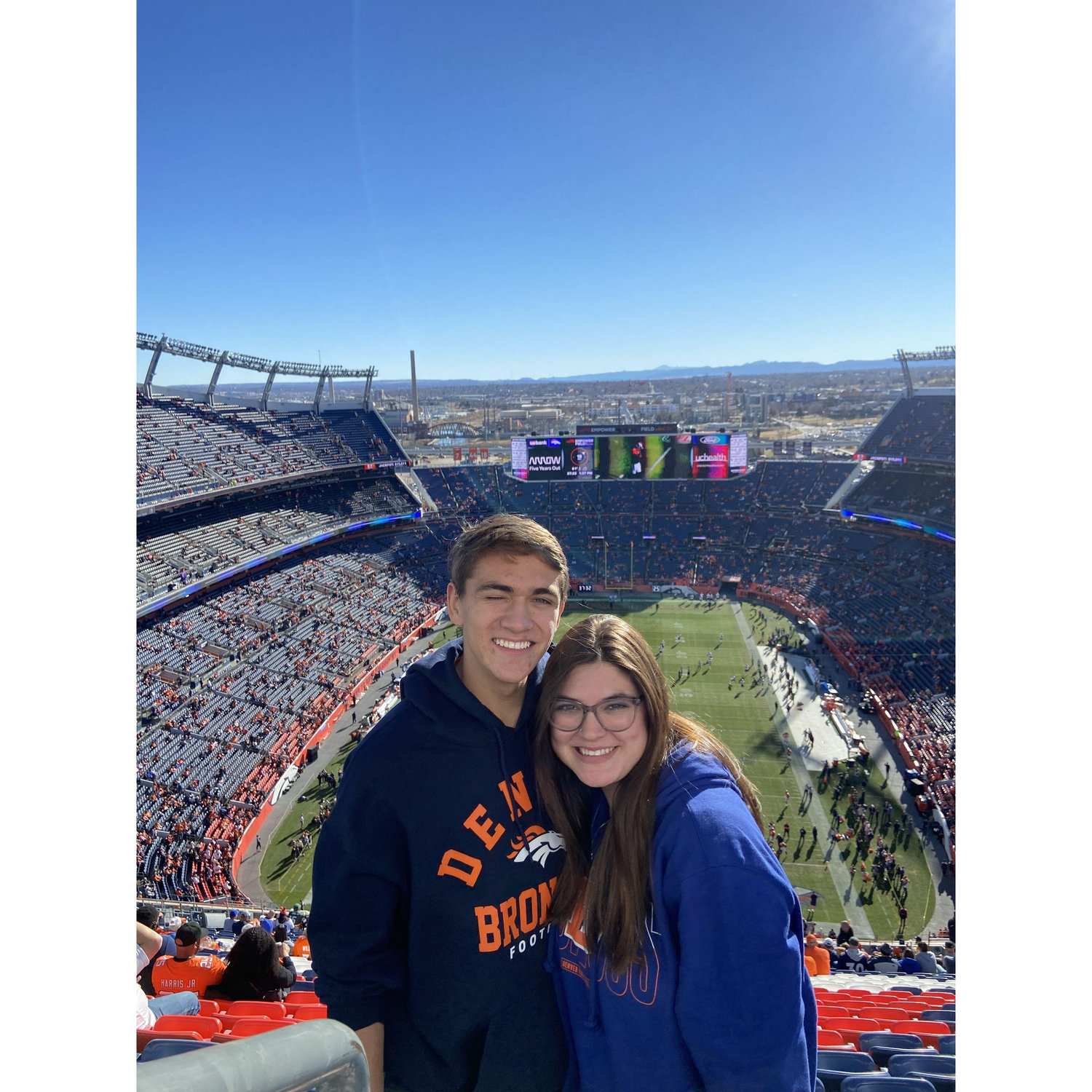 My first Bronco game and our first together. Go Broncos!