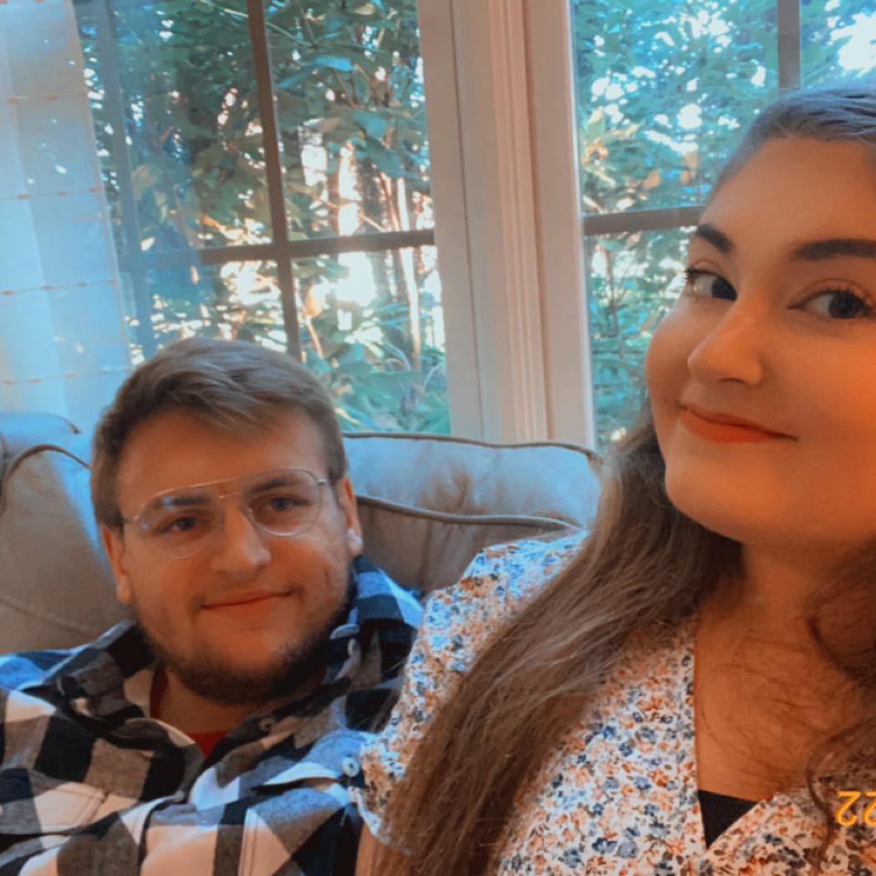 This was our second Halloween costume together! We went as the ghost couple from Beetlejuice: Adam and Barbara Maitland. (We totally ruled!) 🎃
