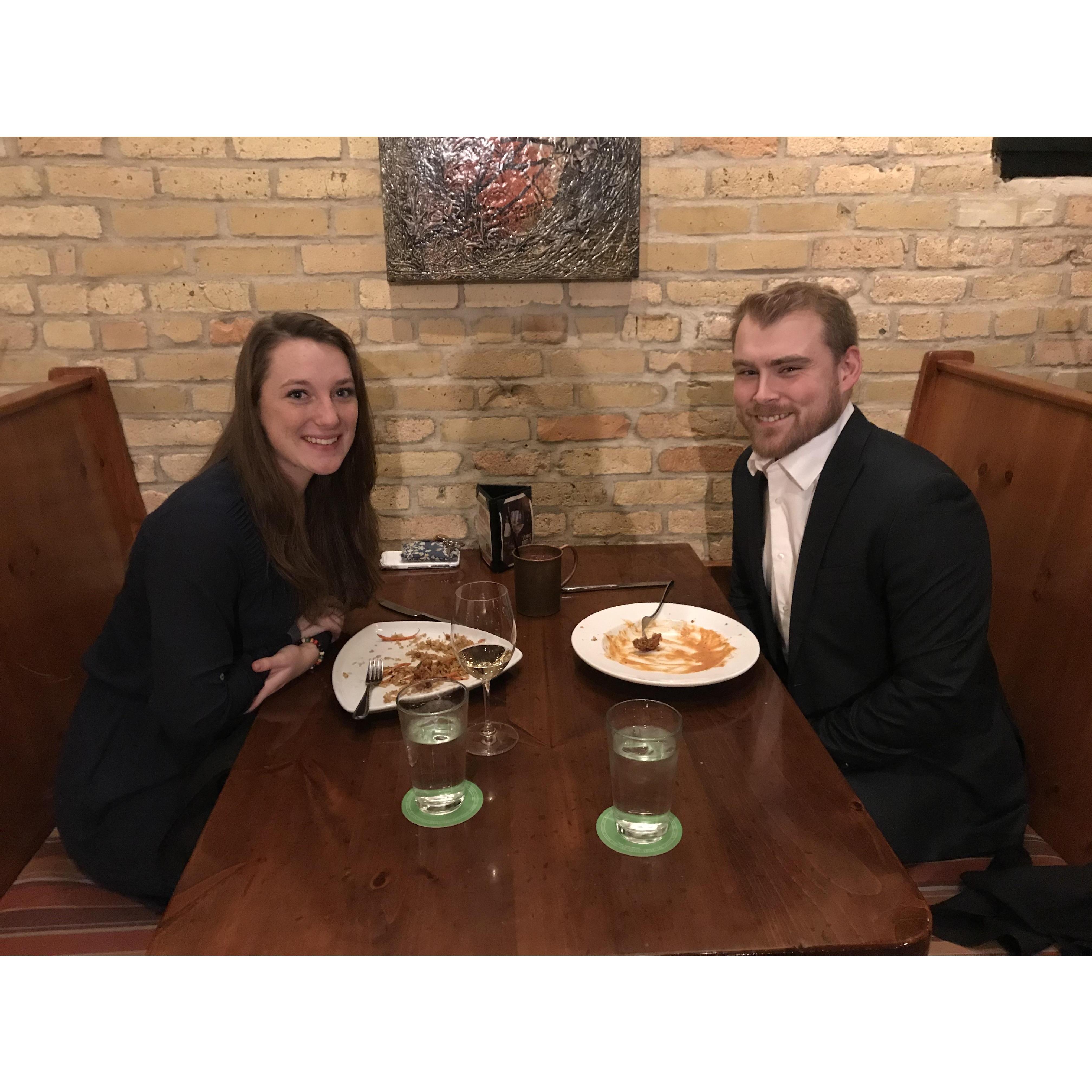First actual dinner date, since most of our dates consisted of us hiking.