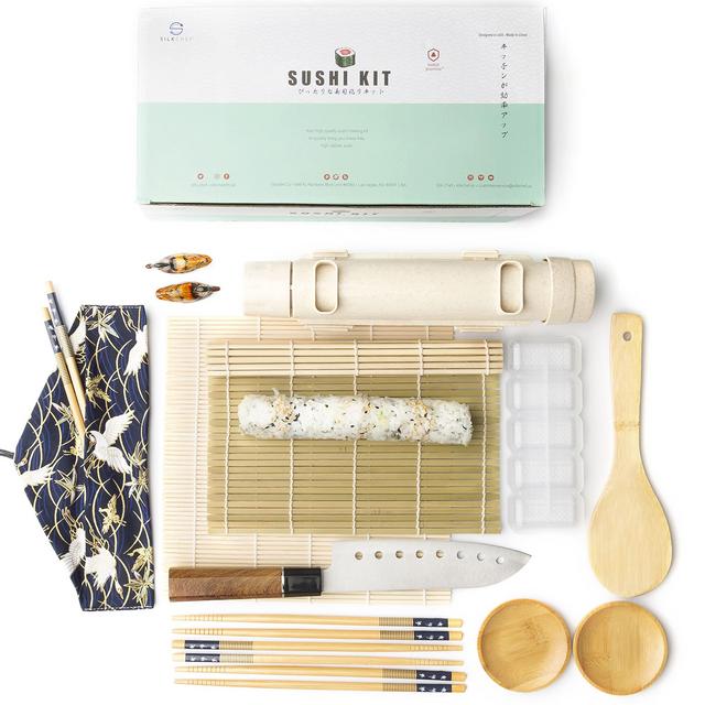 Sushi Making Kit For Beginners - Reliable DIY Sushi Roller Kit With Ingredients - Best Starter Sushi Kit For Beginners With Sushi Bazooka For The Family - Professional Homemade Bamboo Sushi Maker Kit