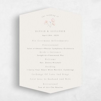 Beige Diamond Wedding Program - Lorelei