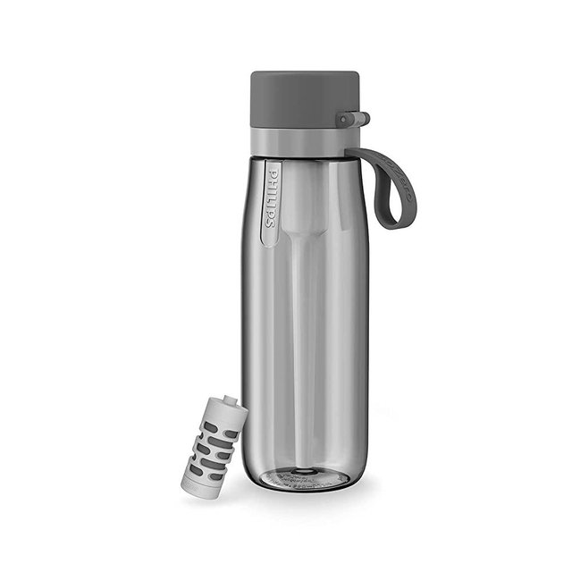 Philips Water GoZero Everyday Filter Water Bottle with Philips Everyday Tap Water Filter, BPA-Free Tritan Plastic, Transform Tap Water into Healthy Drinking Tastier Water, 22 oz/36 oz