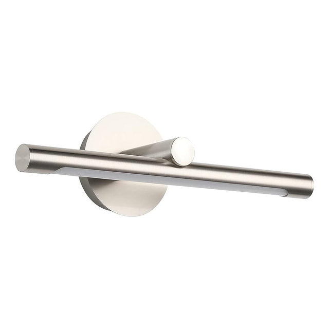 JUSHENG Modern LED Picture Light 16.33" Inch, Metal Wired Gallery Light Wall Mount Picture Light for Paintings Art Lighting Accent Lamps, 7W (45W Eqv.), 3000K Warm White 560Lm, Brushed Nickel