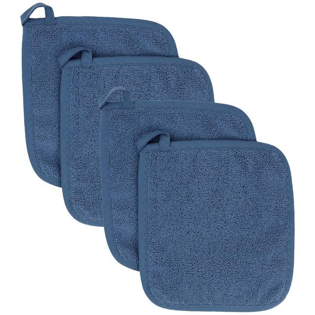 John Ritzenthaler Co. Ritz 4-Pack Terry Pot Holder Set, Federal Blue