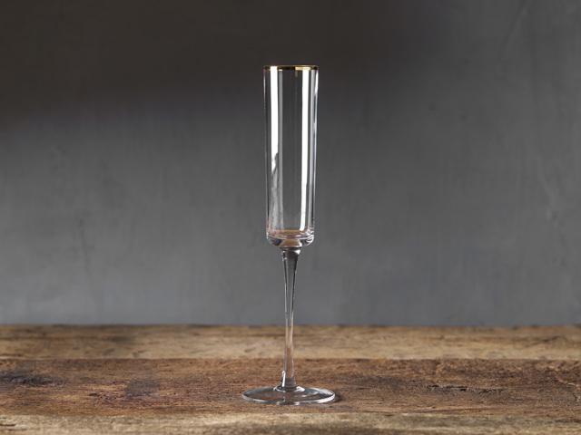 Gold Rimmed Champagne Flute (Set of 6)