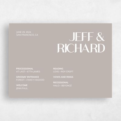 Greige, Beige Wedding Program - Millsboro