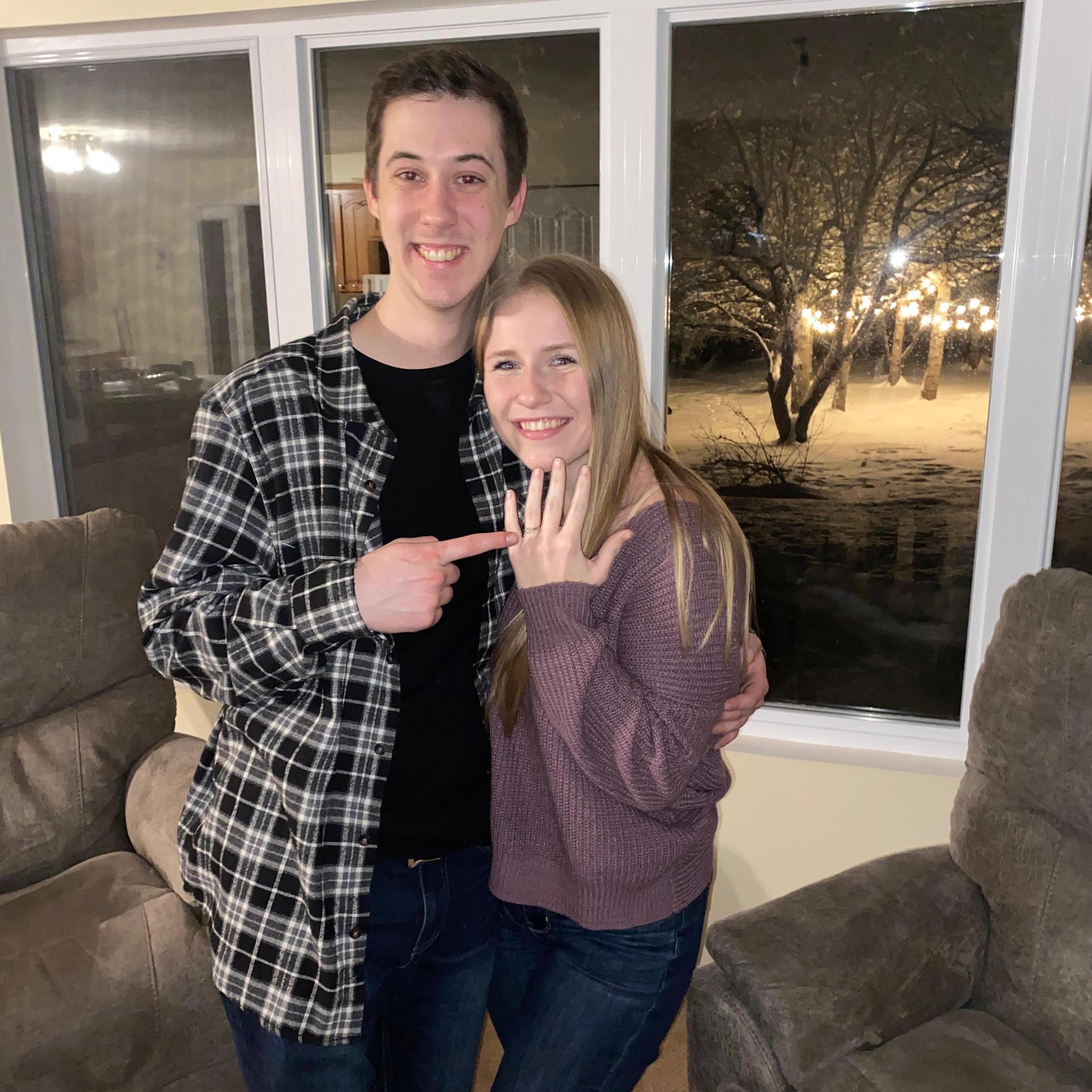 The night we got engaged! Behind us is where Noah proposed!!