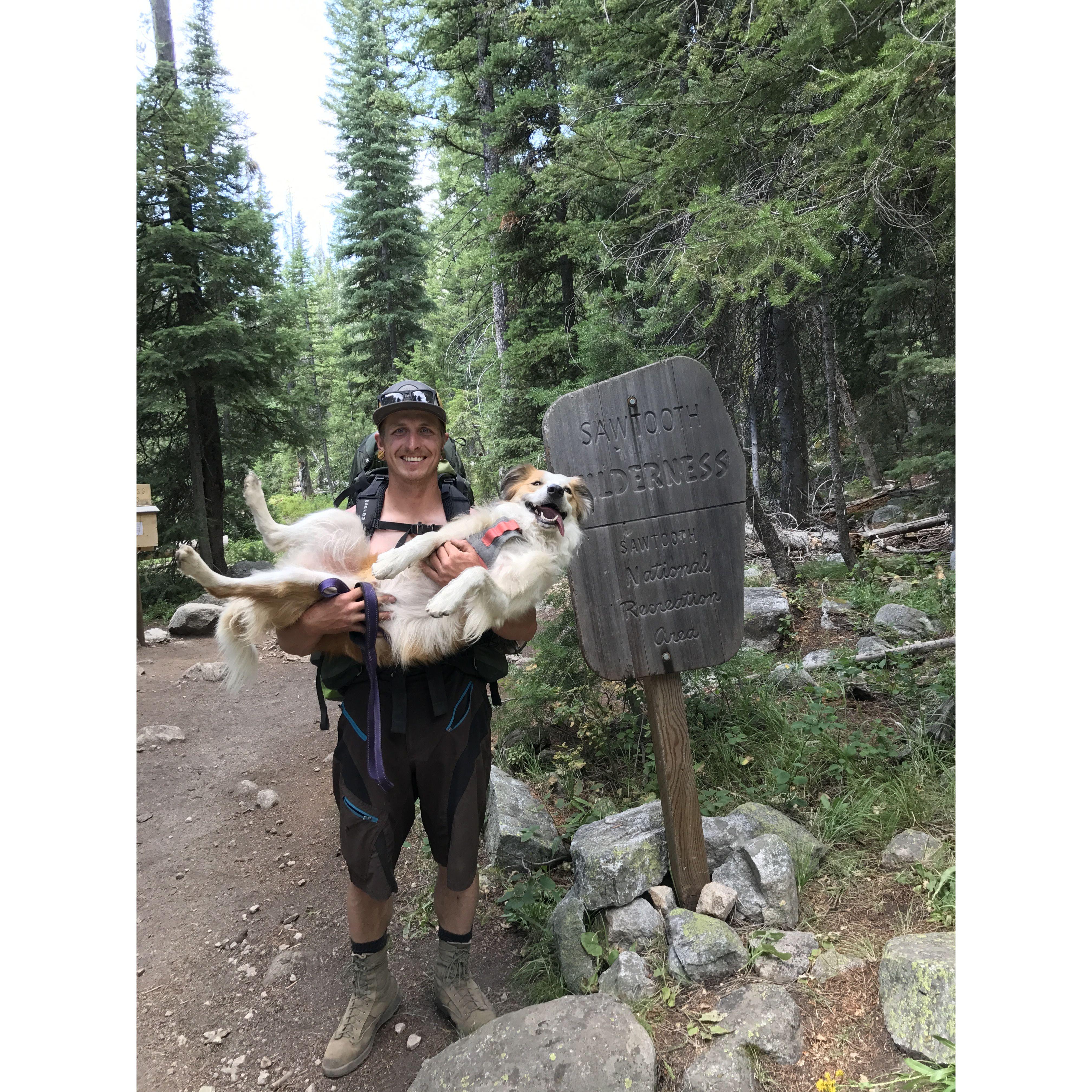 Our first backpacking trip with Granger to Alice Lake in the Sawtooth mountains
