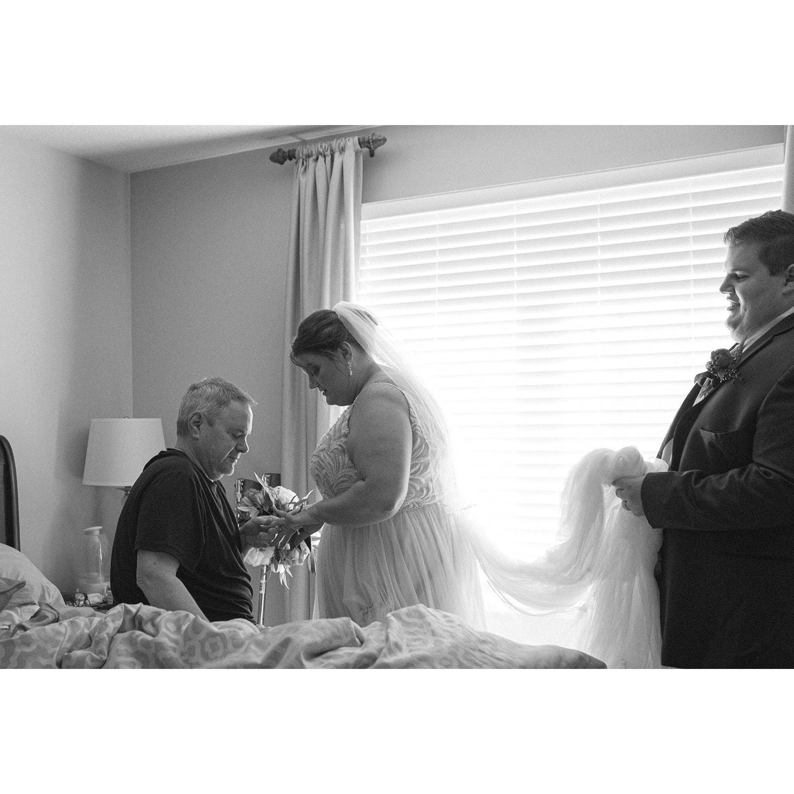 Father of the Bride - home just in time for the ceremony.
