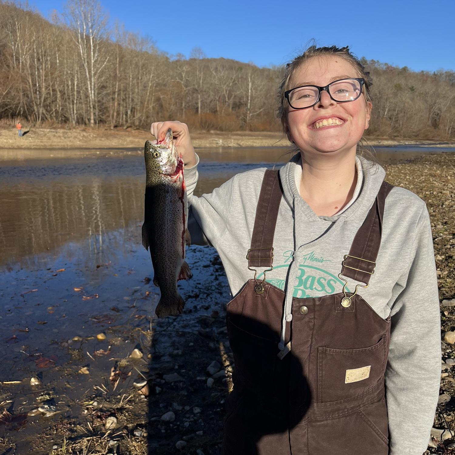 Jess’s big catch! Same day spent trout fishing in 2023.