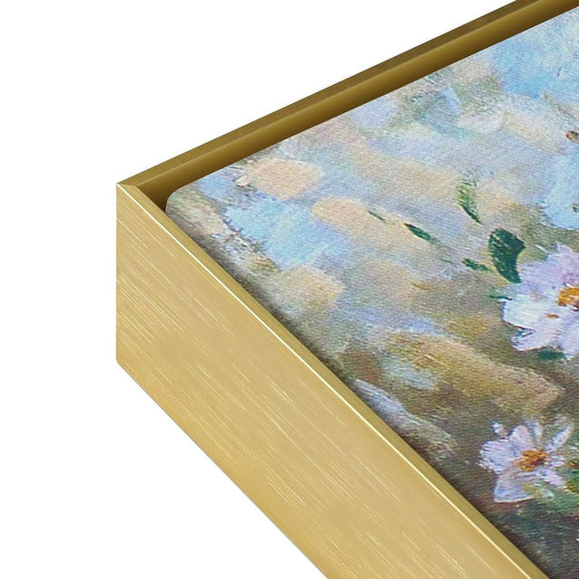 FOLKOR Metal Floating Frame for 18x24 Canvas Paintings, DIY Canvas Frame with 5/6” Depth for Portrait Landscape Living Room Bedroom Office Wall Art Decor (Gold)