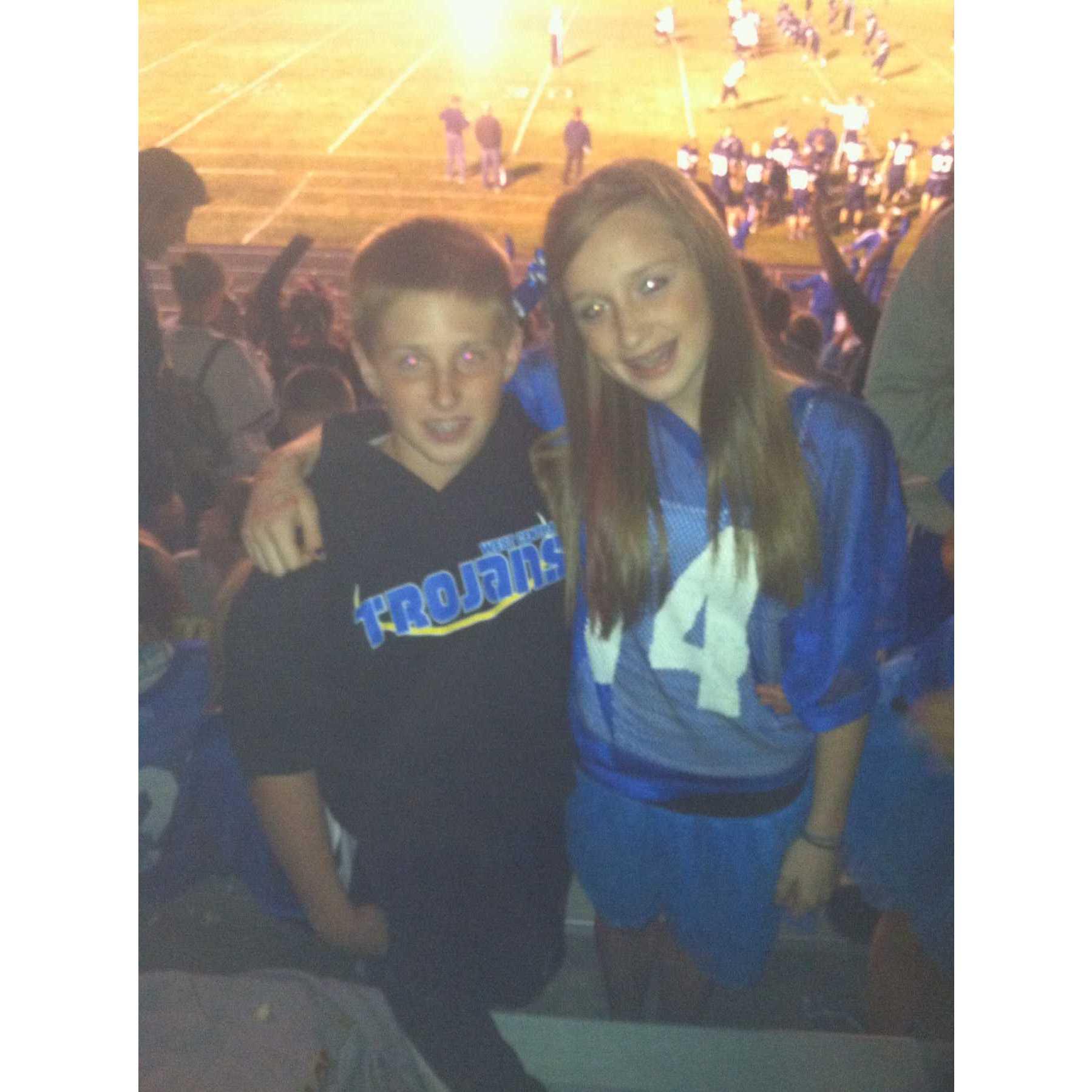 Middle school homecoming - wearing grants jersey :)